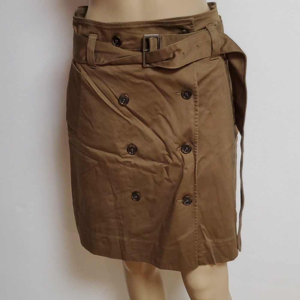 Olive green Ann Taylor Wrap Around Belted Skirt